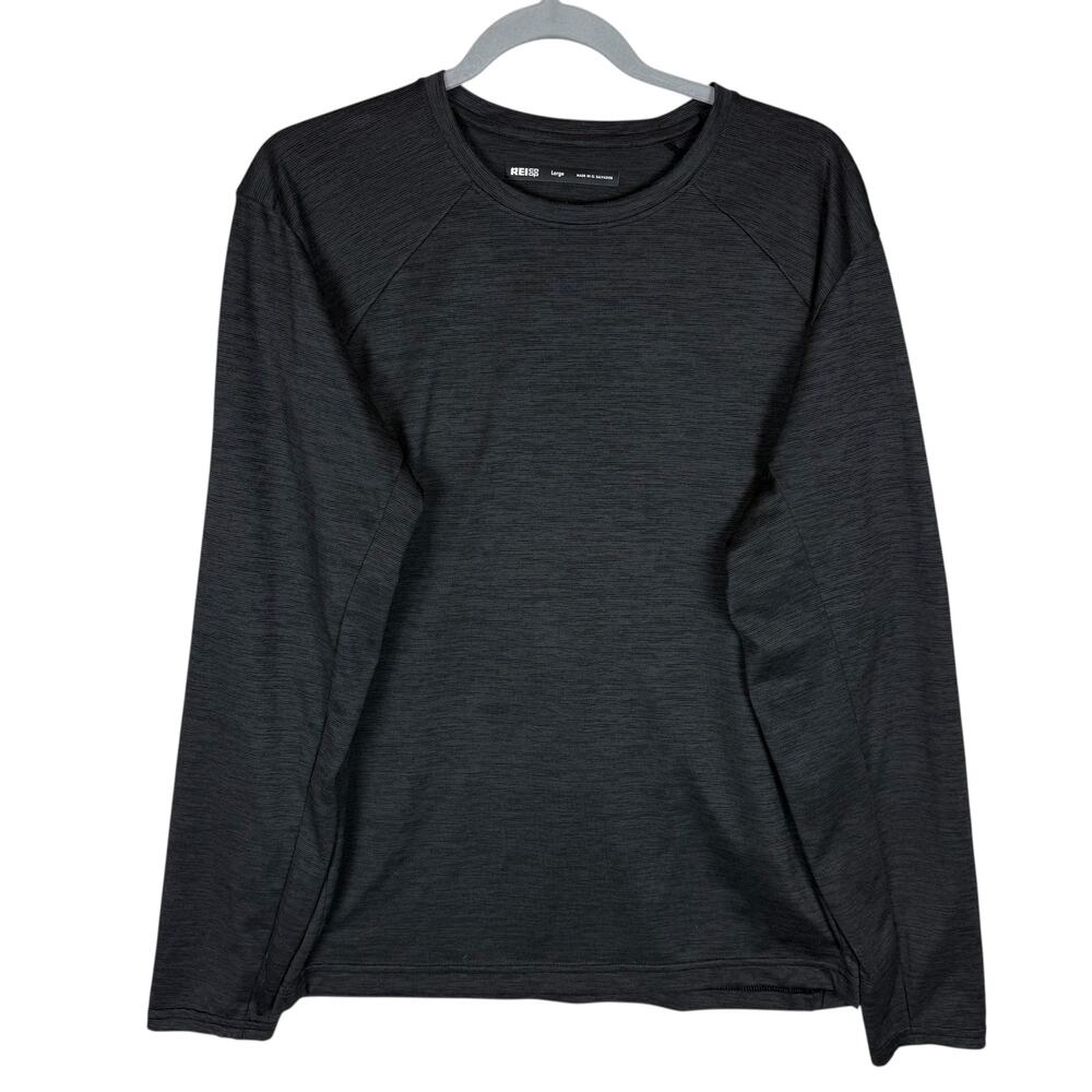 Rei Co Op Shirt Mens Large Black Crew Neck Raglan Sleeve Pullover Performance